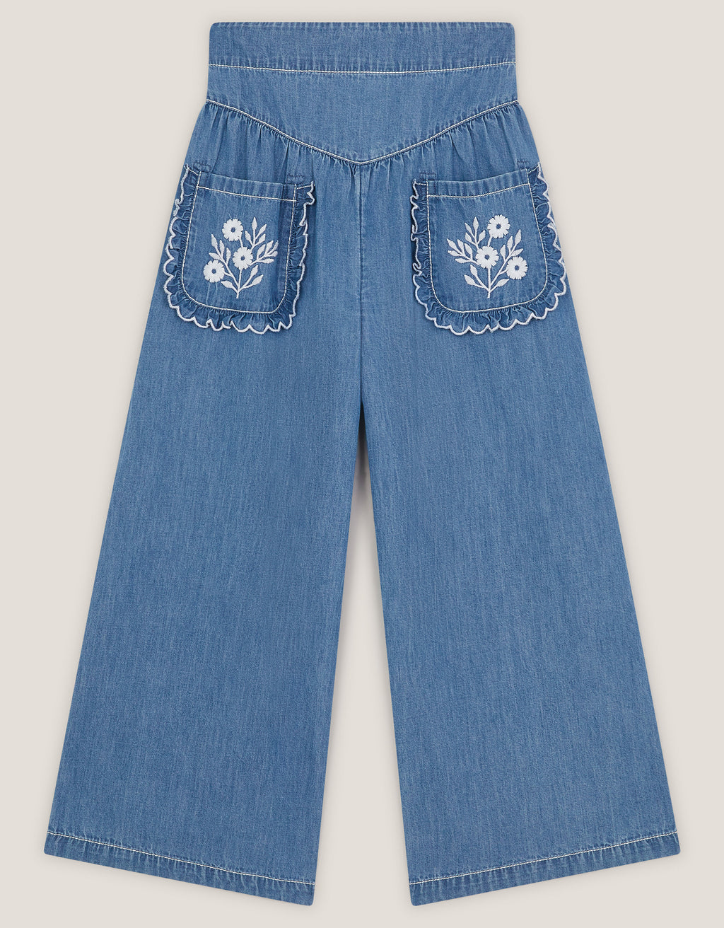 PANTALONE - BLUE SCALLOP CHAM TROUSER