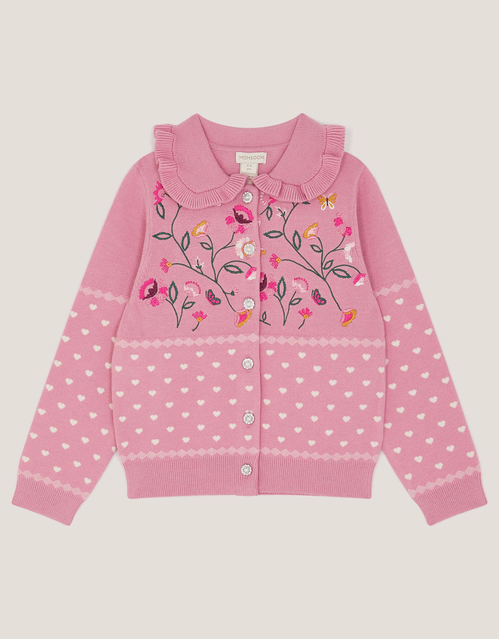 KARDIGAN - FLORAL EMB KNIT CARDIGAN