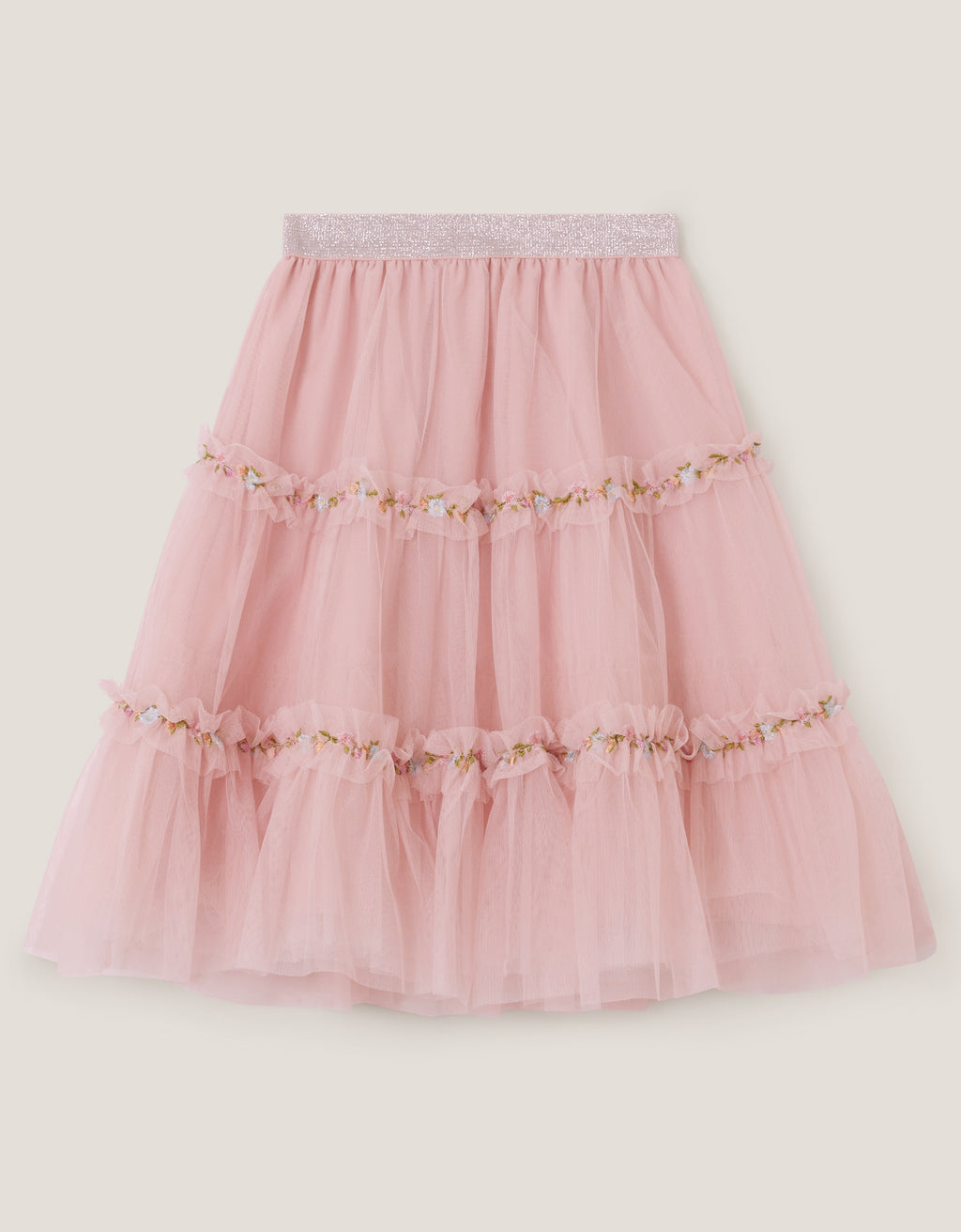 SUKNJA - LONG MESH EMB SKIRT