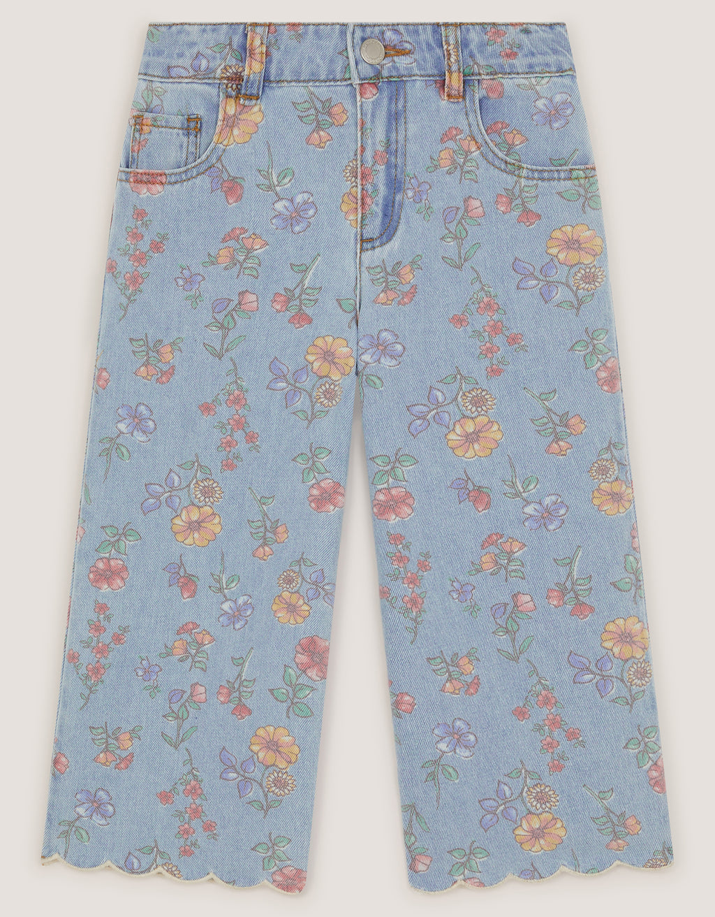 FARMERKE - FLORAL SCALLOP DENIM JEAN