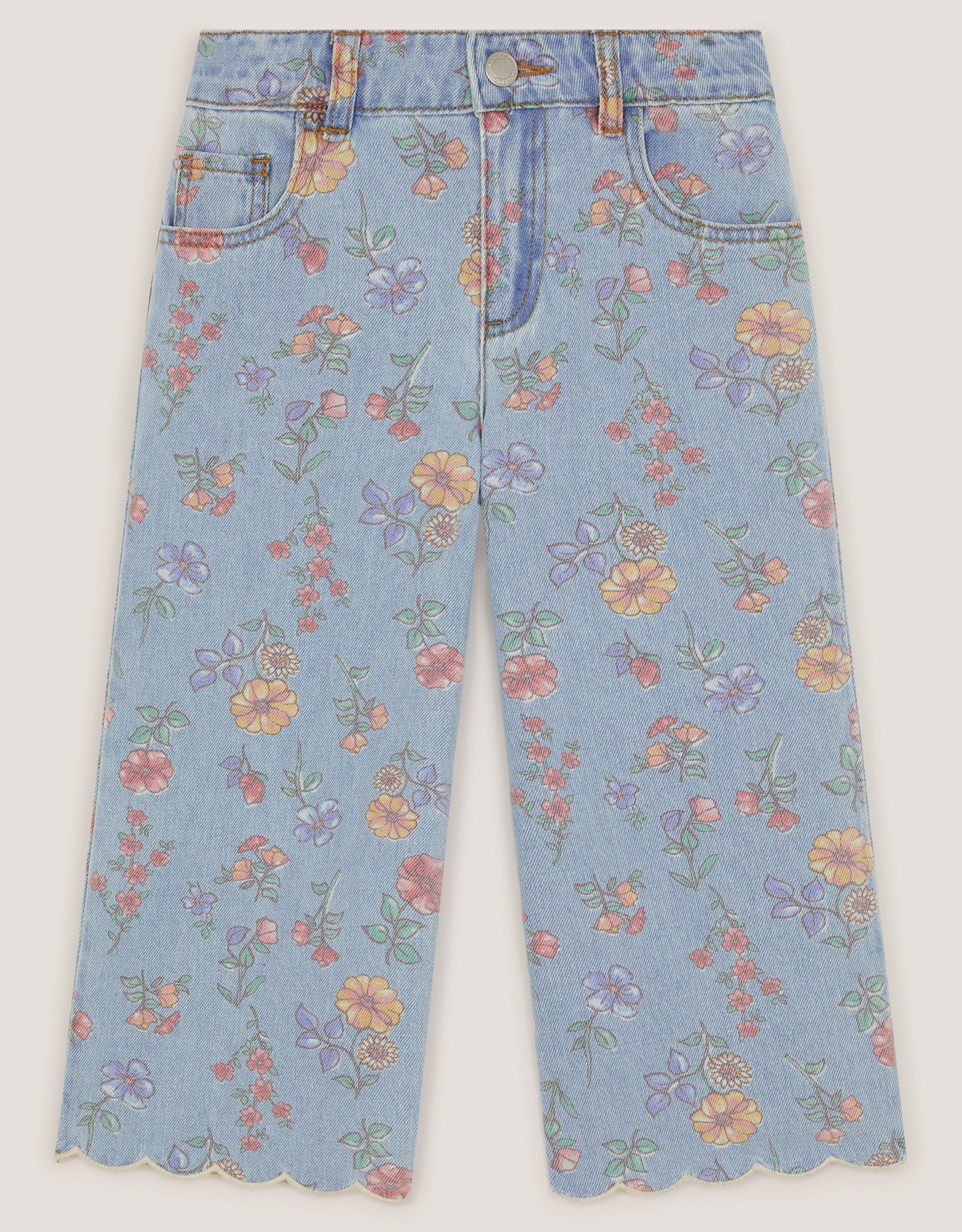 FARMERKE - FLORAL SCALLOP DENIM JEAN