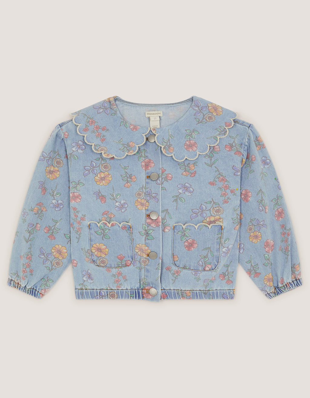 TEKSAS JAKNA - FLRL SCALLOP DENIM JACKET