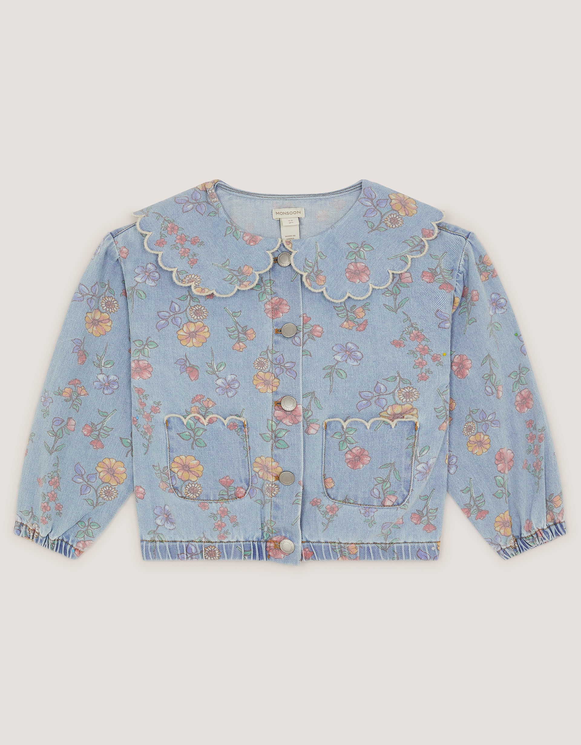 TEKSAS JAKNA - FLRL SCALLOP DENIM JACKET