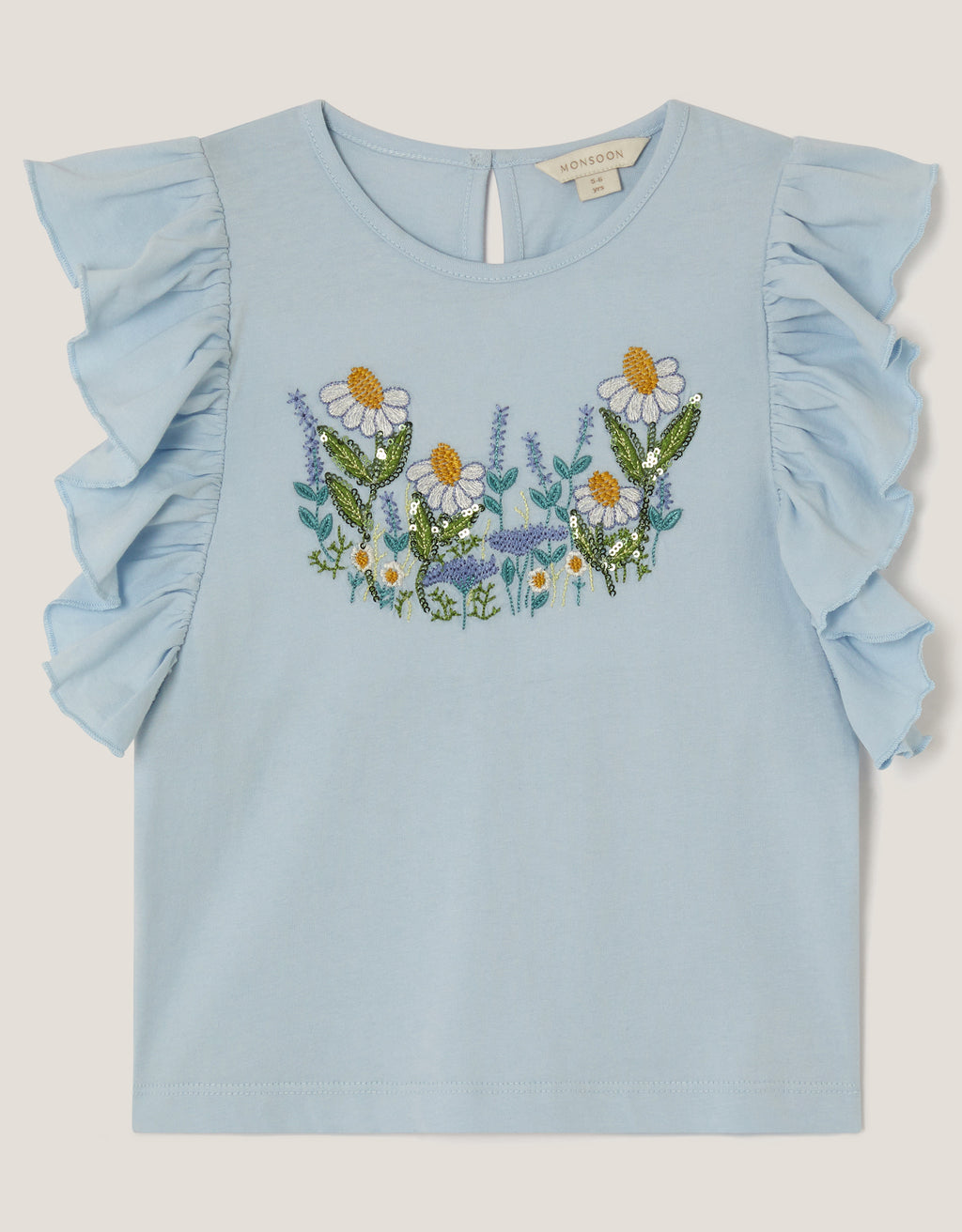 MAJICA - BLUE MEADOW FRILL TSHIRT