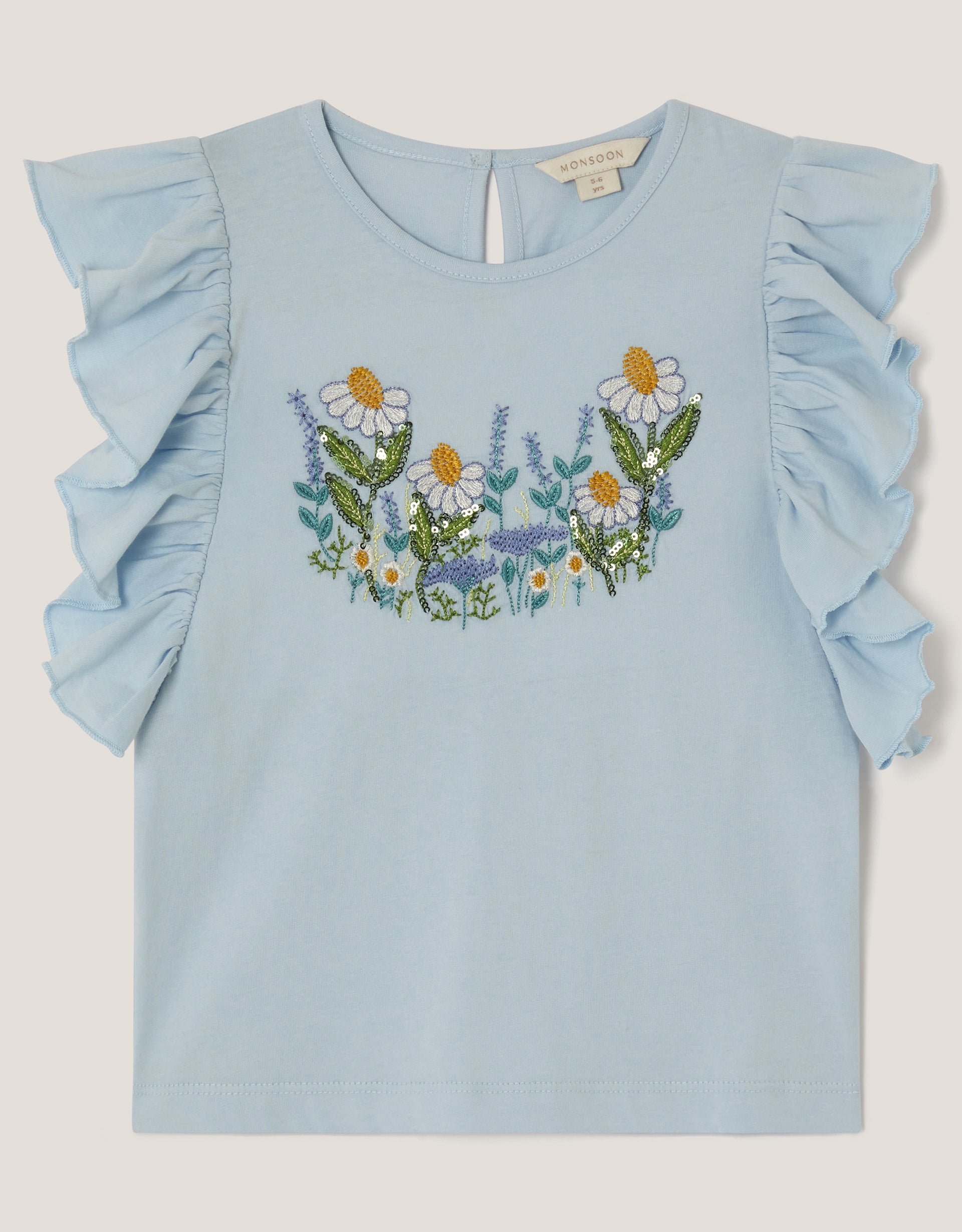 MAJICA - BLUE MEADOW FRILL TSHIRT