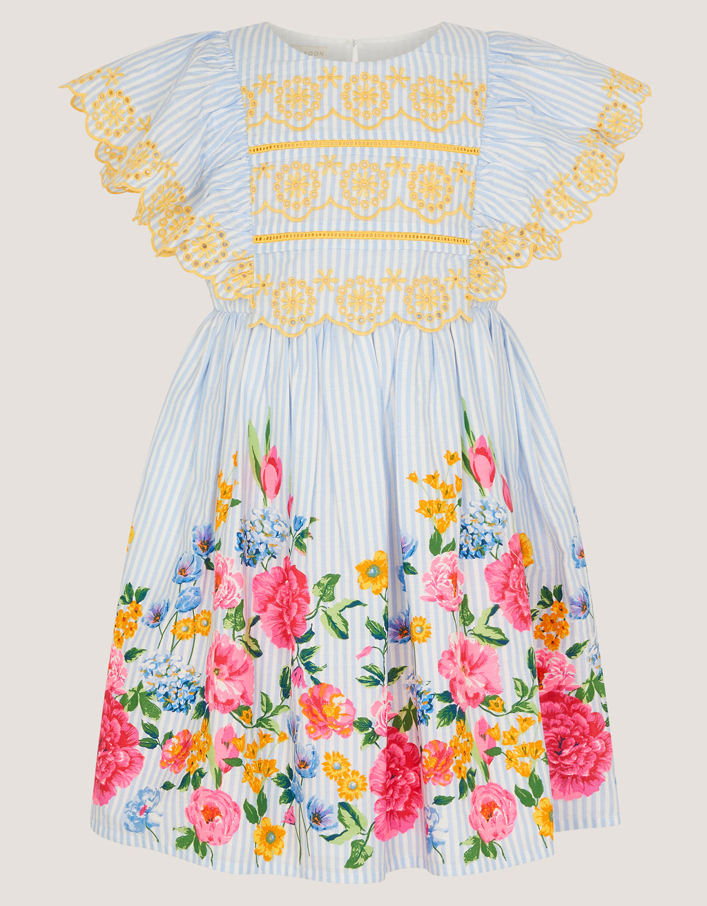 HALJINA - GRDN TICKING BORDER DRESS