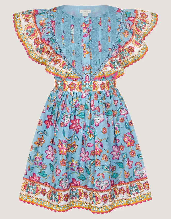 HALJINA - ADARA HER BLUE BROID DRES