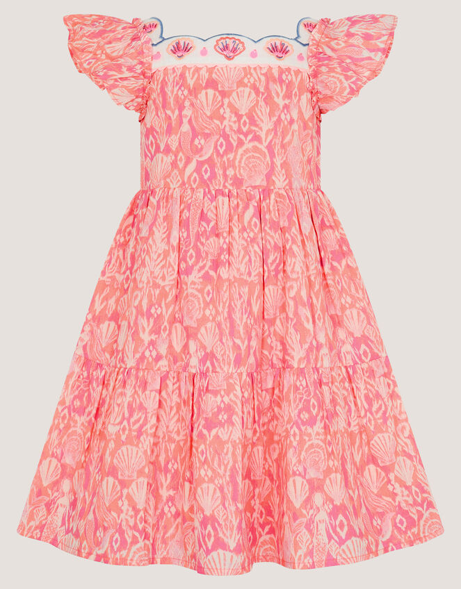 HALJINA - EPP CORAL IKAT MERMD DRES