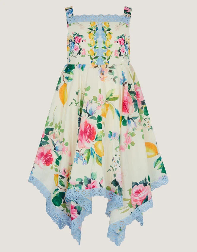 HALJINA - LEMON AMALFI ROSE DRESS