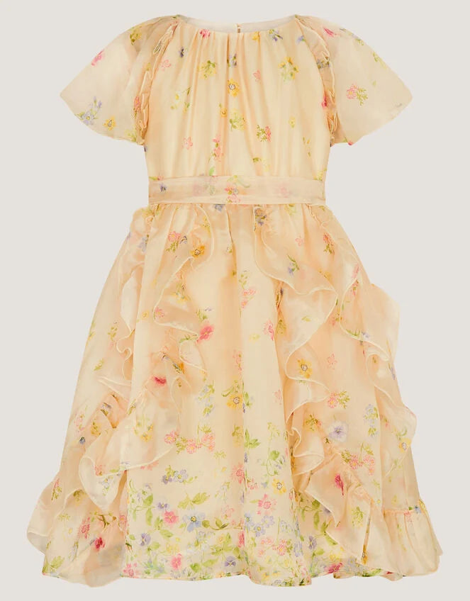 HALJINA - YELLOW DITSY RUFFLE DRESS