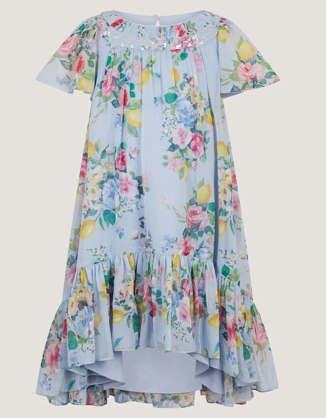HALJINA - LEMON ROSE SWING EMB DRES