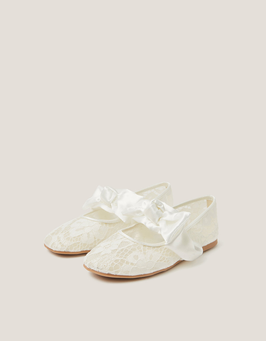 BALETANKE - IVORY LACE BOW BALLERINA