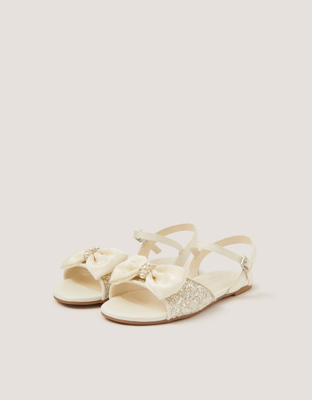 SANDALE - IVORY SPARKLE BOW SANDAL