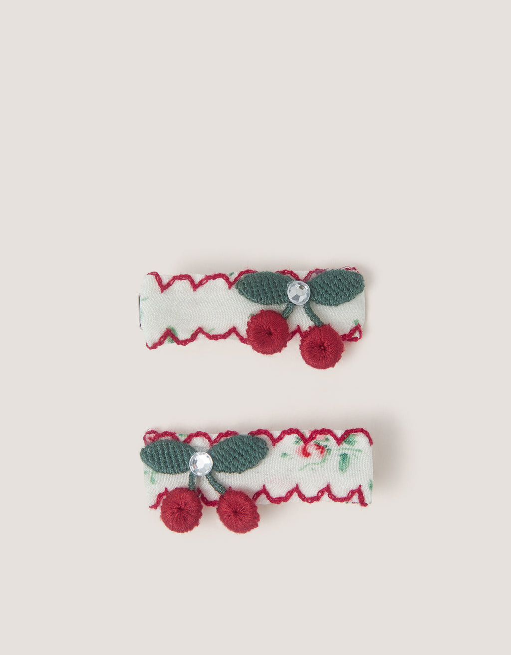 SET ŠNALA ZA KOSU - 2PK CHERRY EMB CLIPS