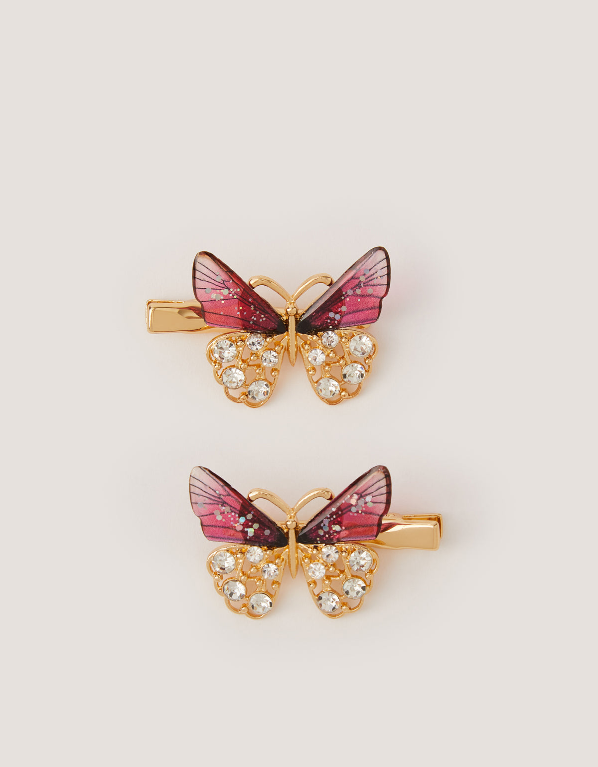 SET ŠNALA ZA KOSU - 2PK JEWEL BUTTERFLY CLIPS