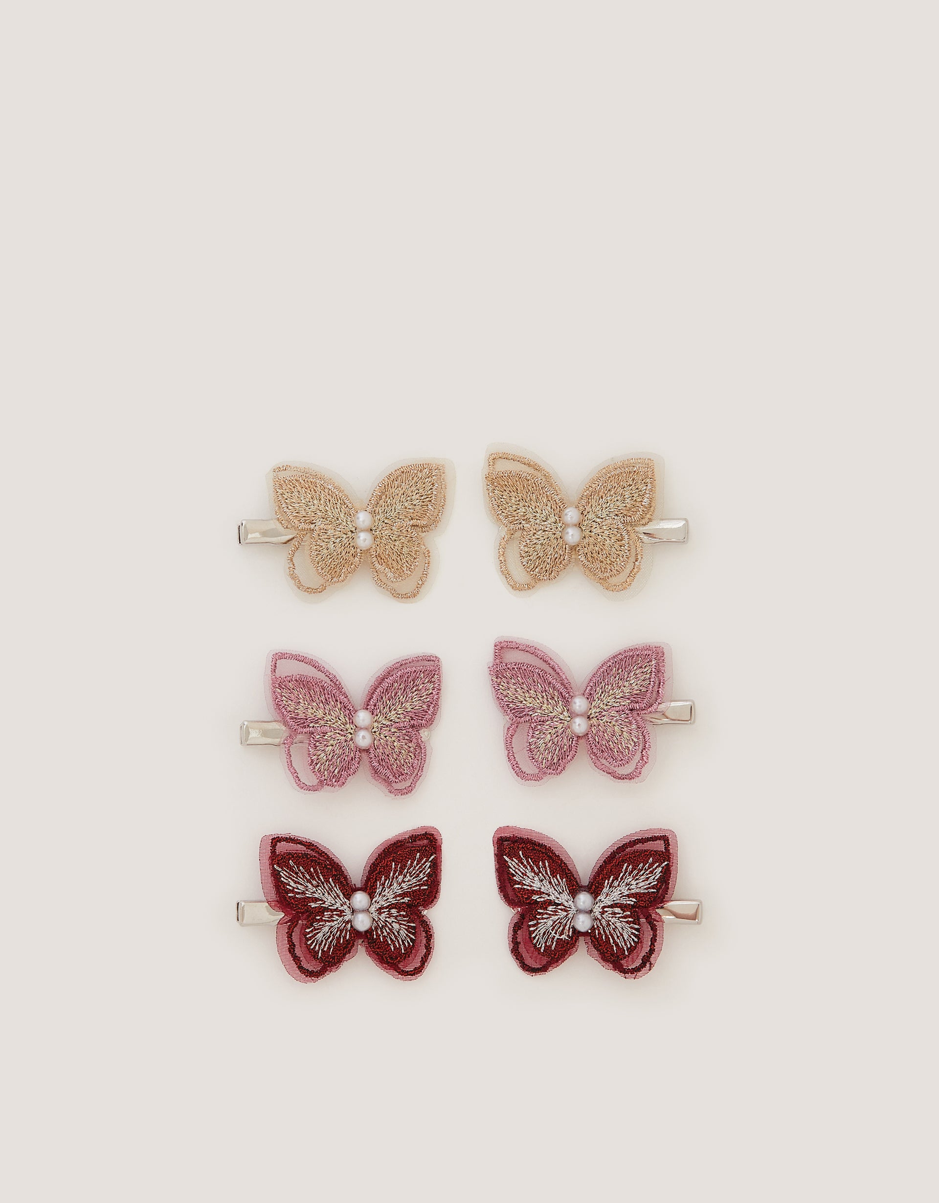 SET ŠNALA ZA KOSU - 6PK EMB BFLY CLIPS