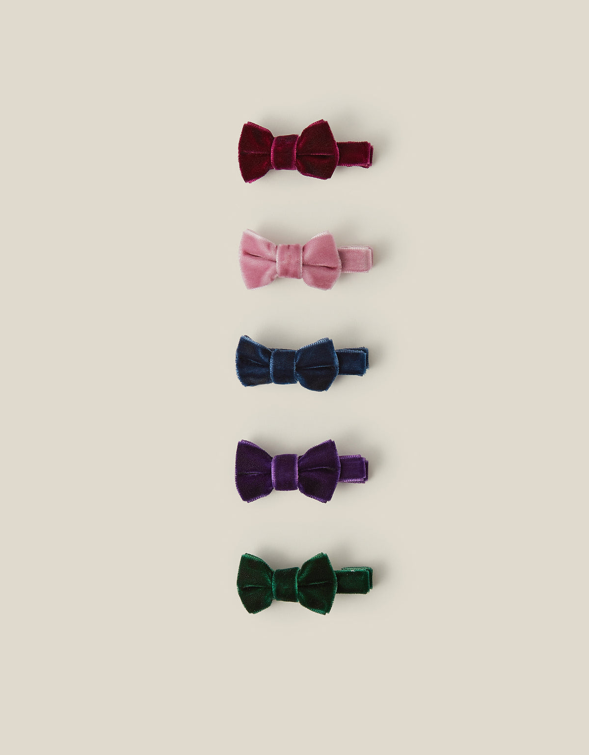 SET ŠNALA ZA KOSU - 5PK VELVET BOW CLIPS