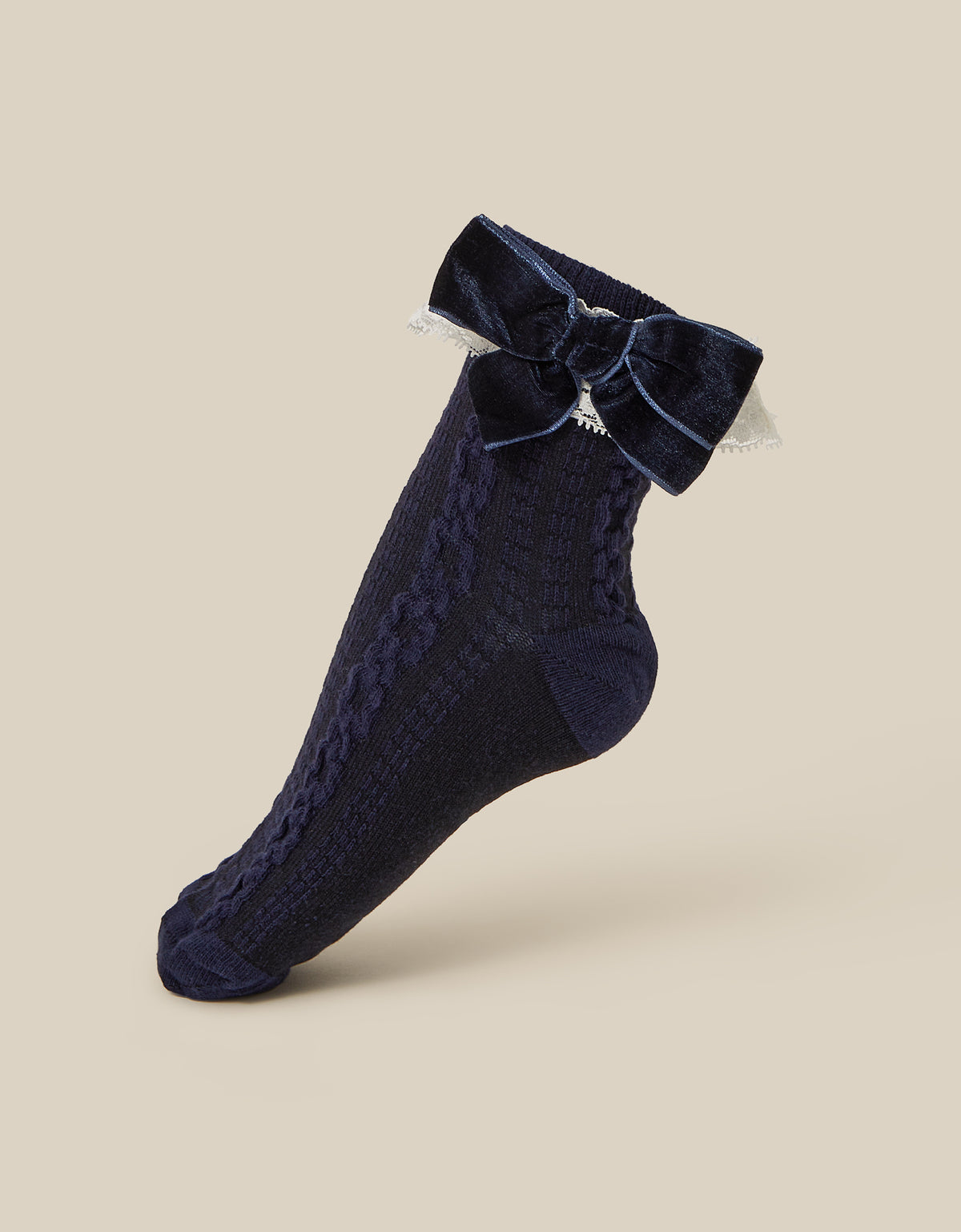 CARAPE - LACE FRILL BOW SOCK