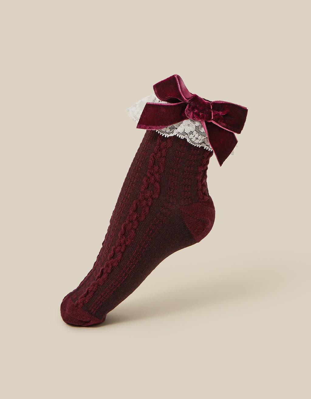 CARAPE - LACE FRILL BOW SOCK