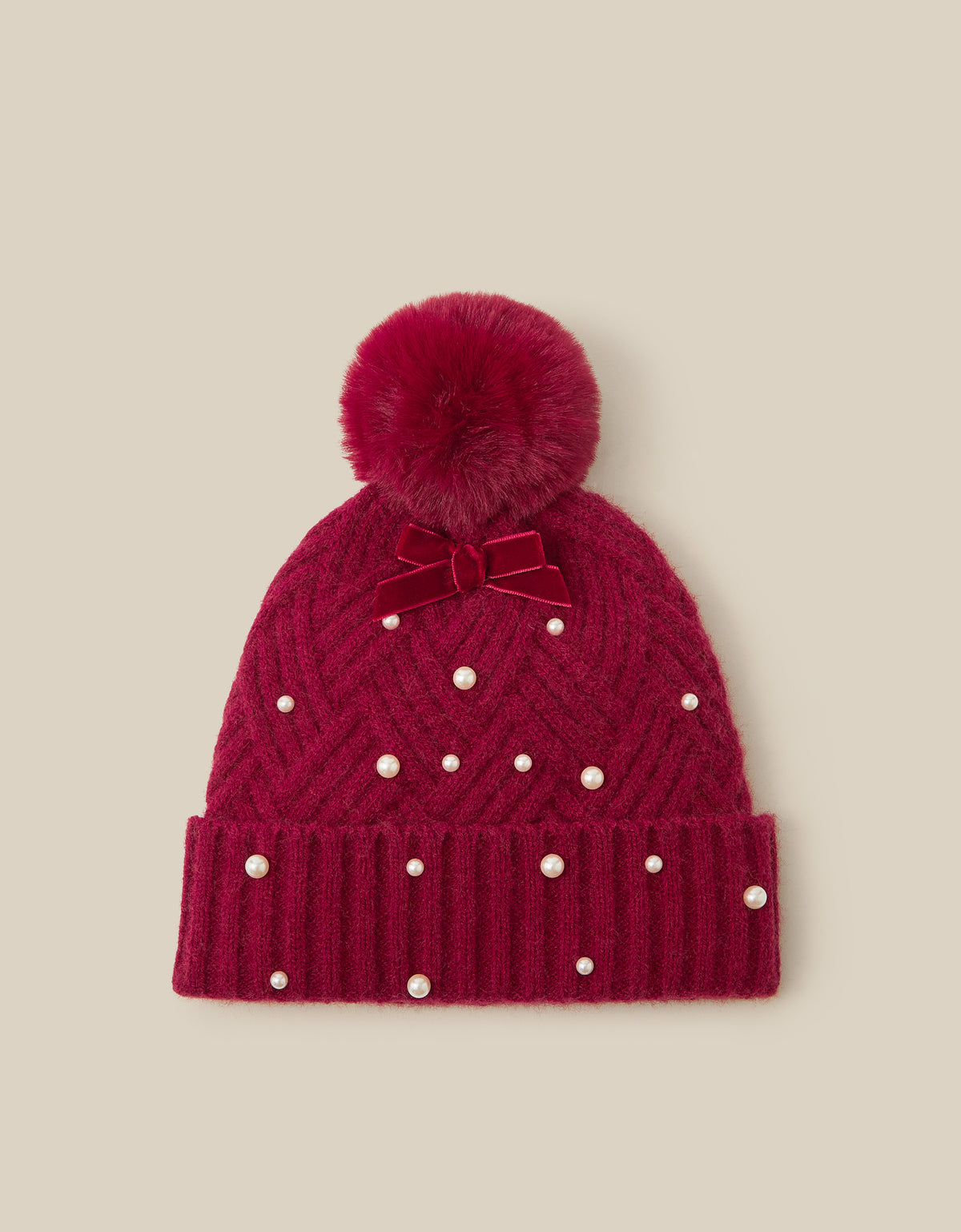 KAPA - RED PEARL CABLE HAT