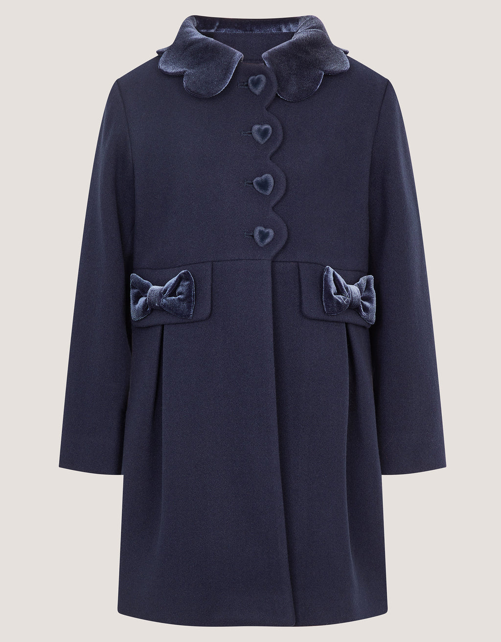 KAPUT - SMART NAVY SCALLOPED COAT
