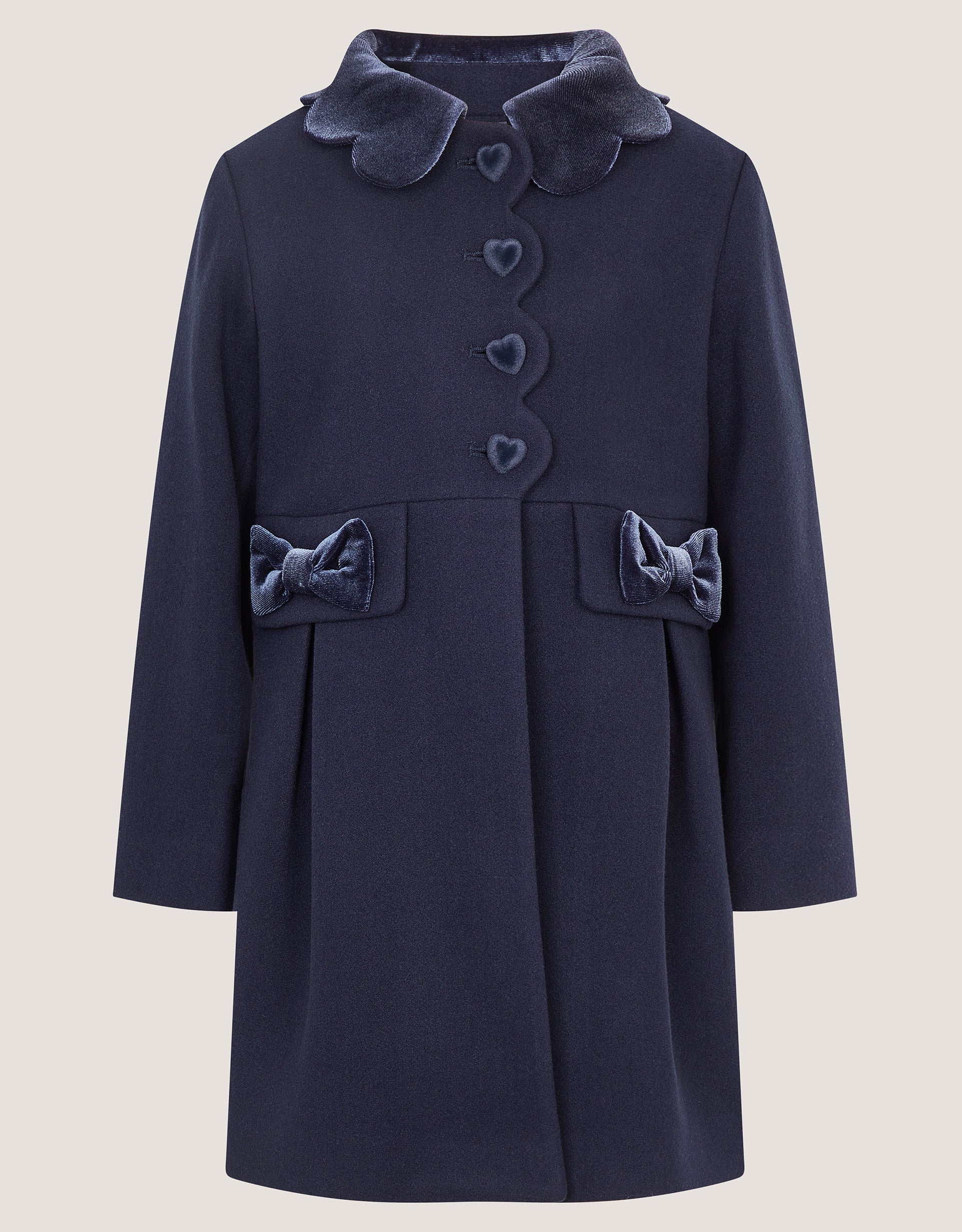 KAPUT - SMART NAVY SCALLOPED COAT