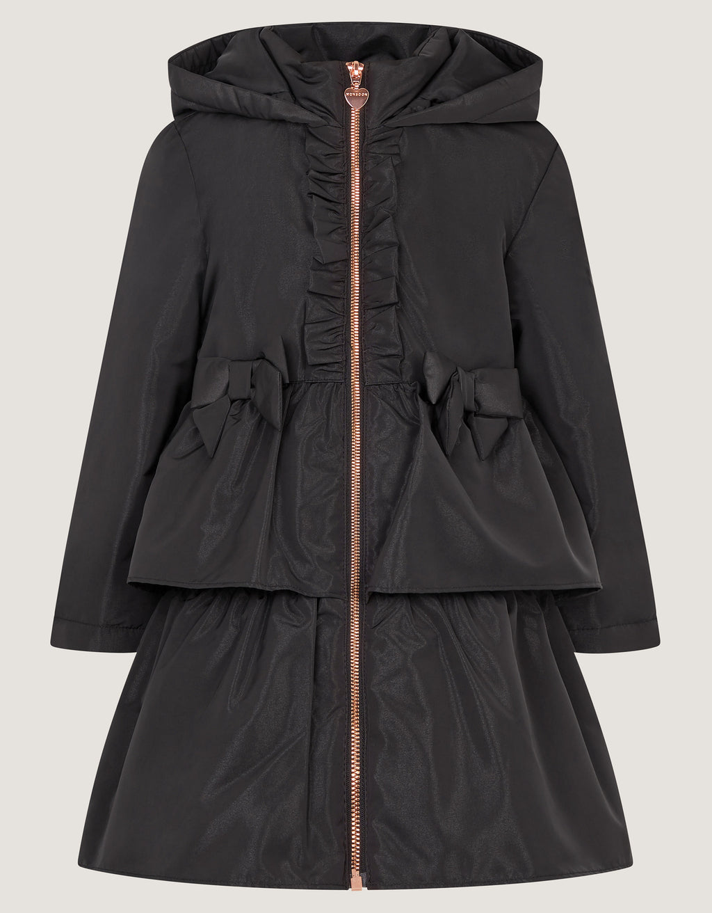 JAKNA - BLACK BOW RUFFLE LW RAINM