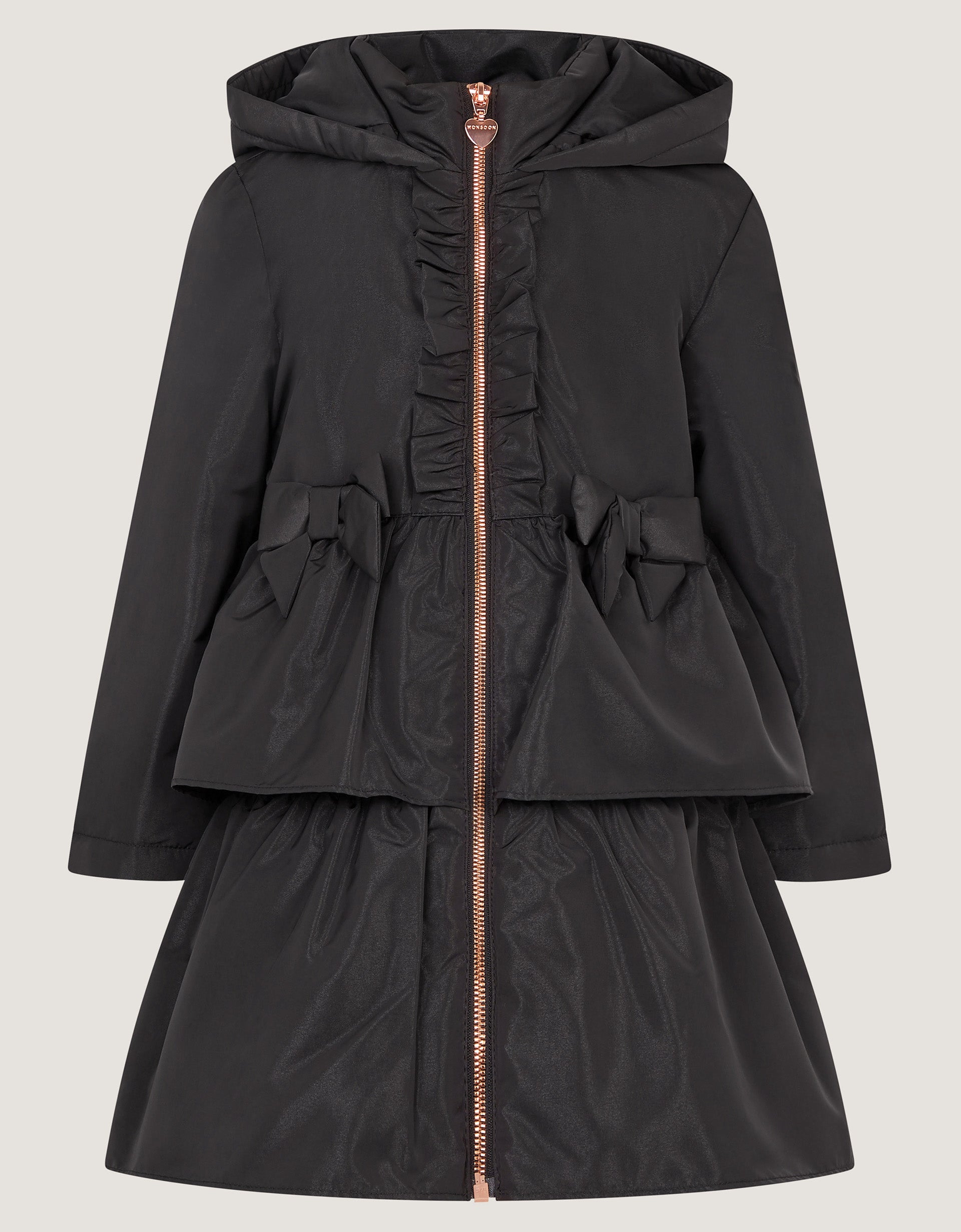 JAKNA - BLACK BOW RUFFLE LW RAINM