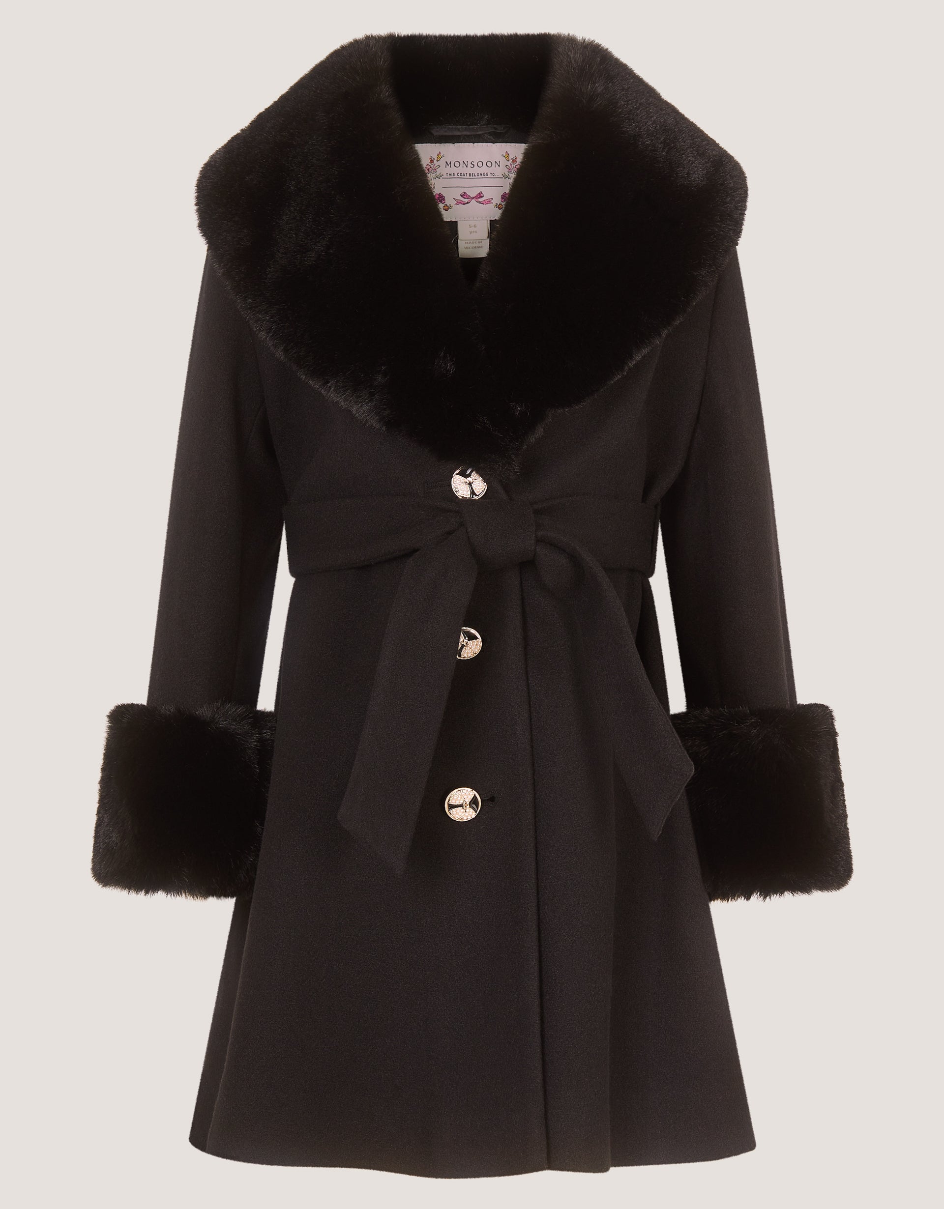 KAPUT - SMART BLACK SHAWL BELTED