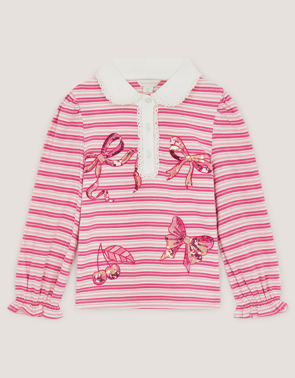 MAJICA - MON CHERI PINK STRIPE EMB