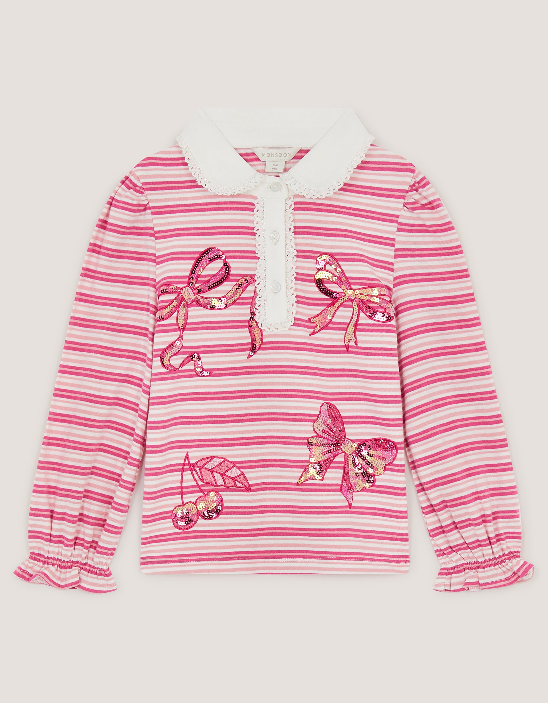 MAJICA - MON CHERI PINK STRIPE EMB