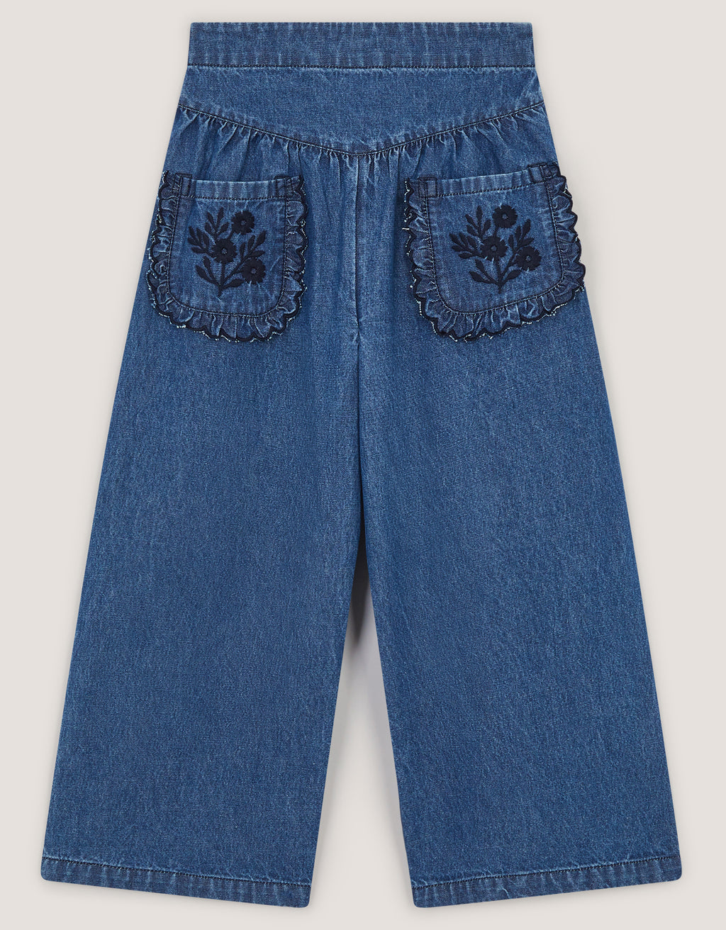 PANTALONE - DARK BLUE SCALLOP TROUSER