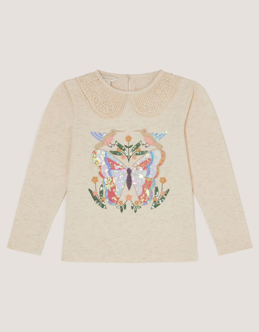 BLUZA - LS SPRKL BFFLY EMB TSHIRT
