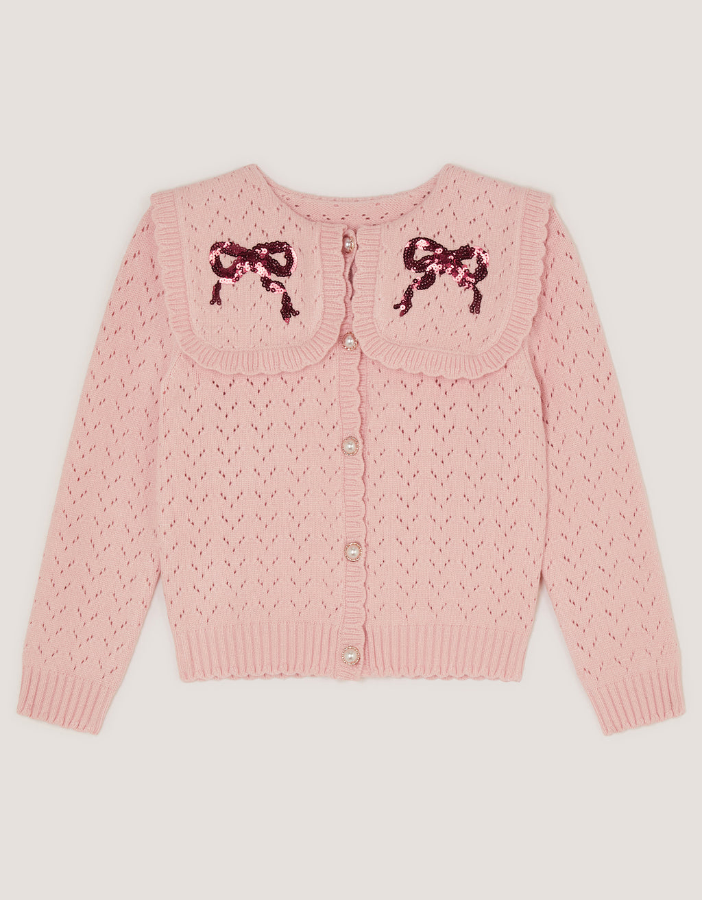 KARDIGAN - PINK POINTELLE CARDIGAN