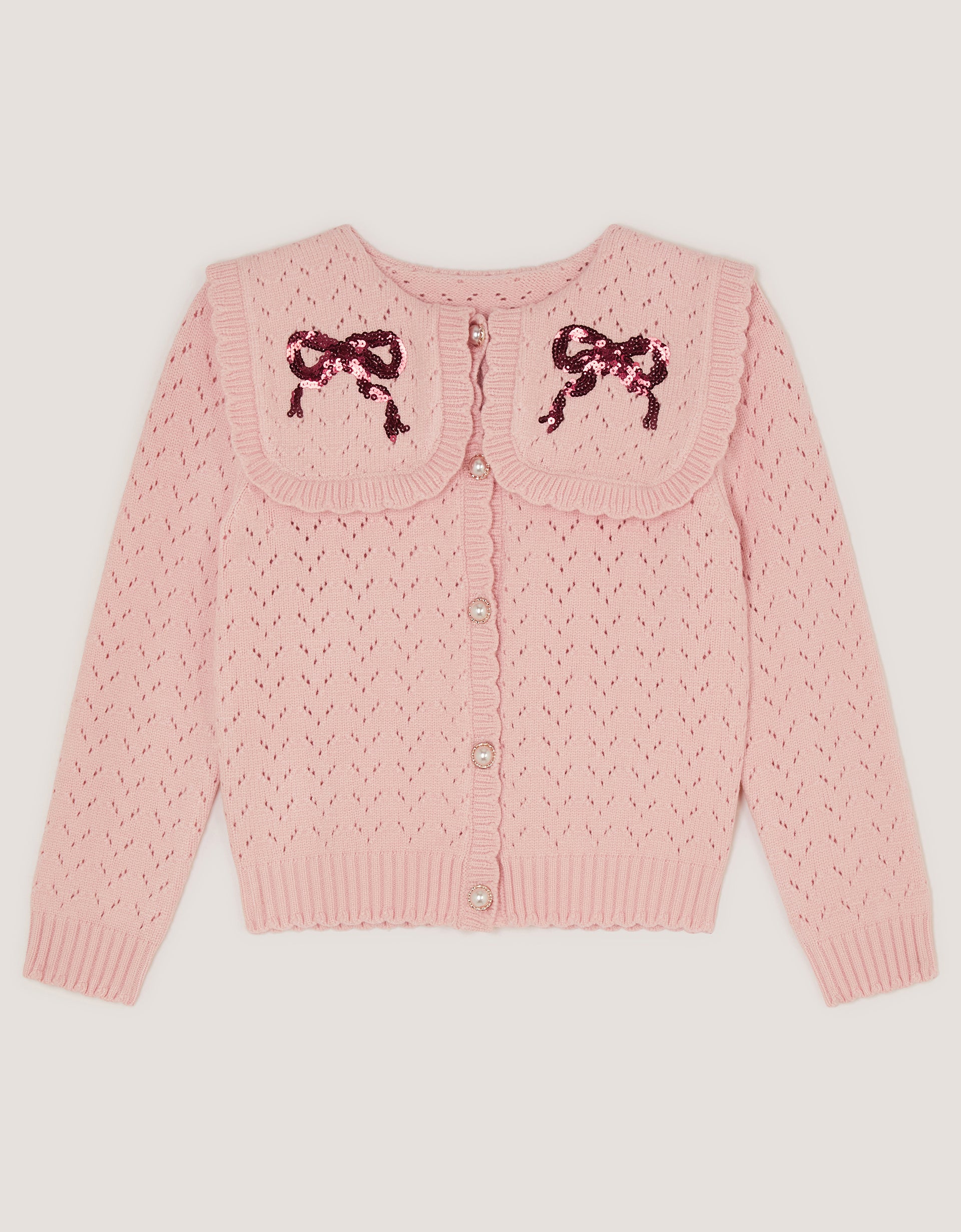 KARDIGAN - PINK POINTELLE CARDIGAN