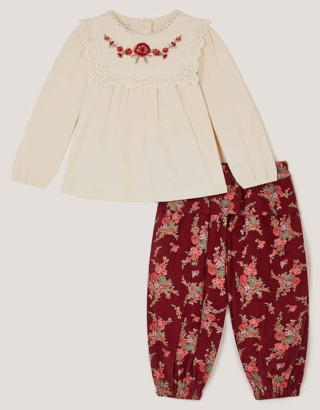 SET - BBY DTSY CORD TROUSER/TEE