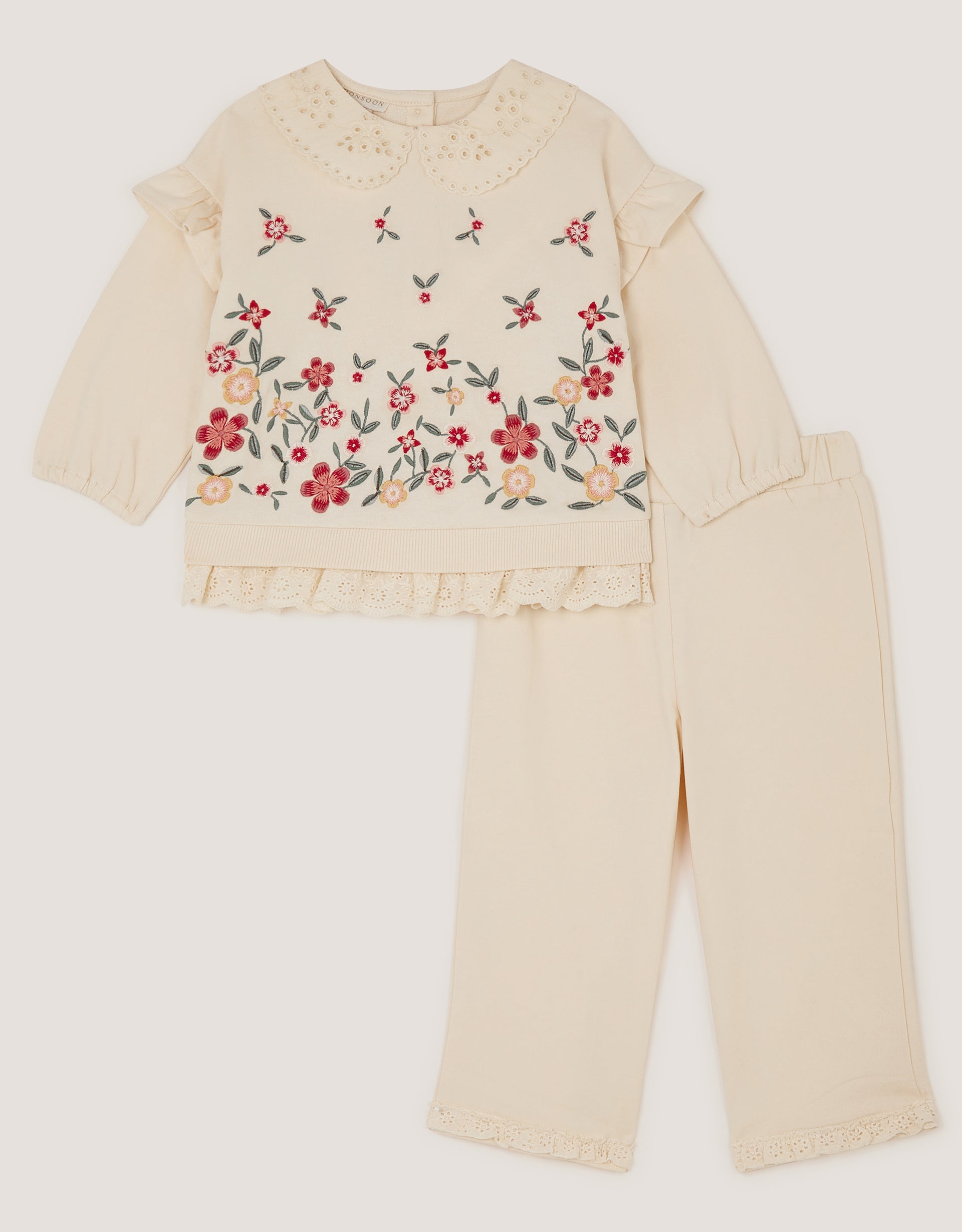 SET - BBY FLRL SWET TOP & JOGR