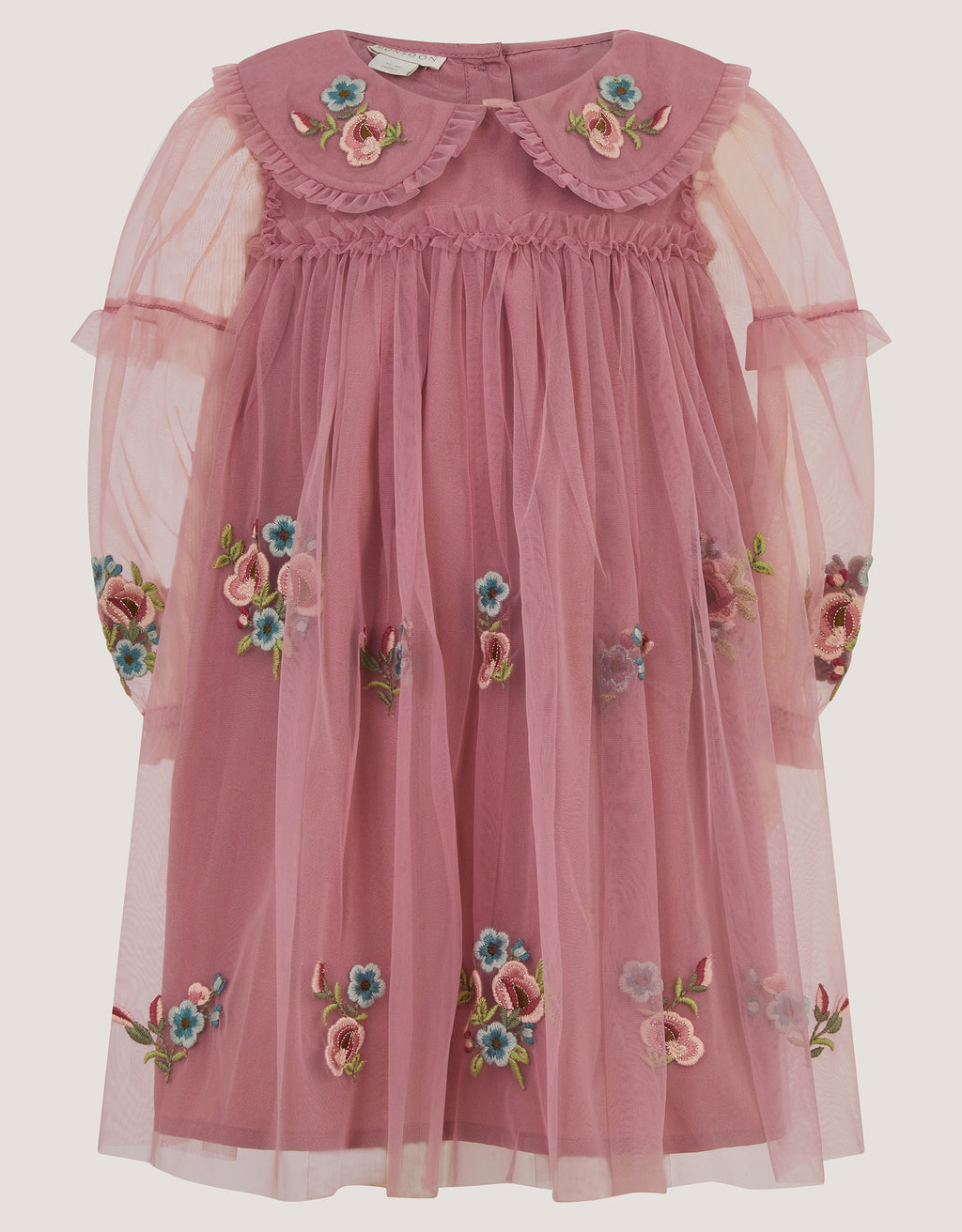 HALJINA - BBY PNK FLRL MSH EMB DRES