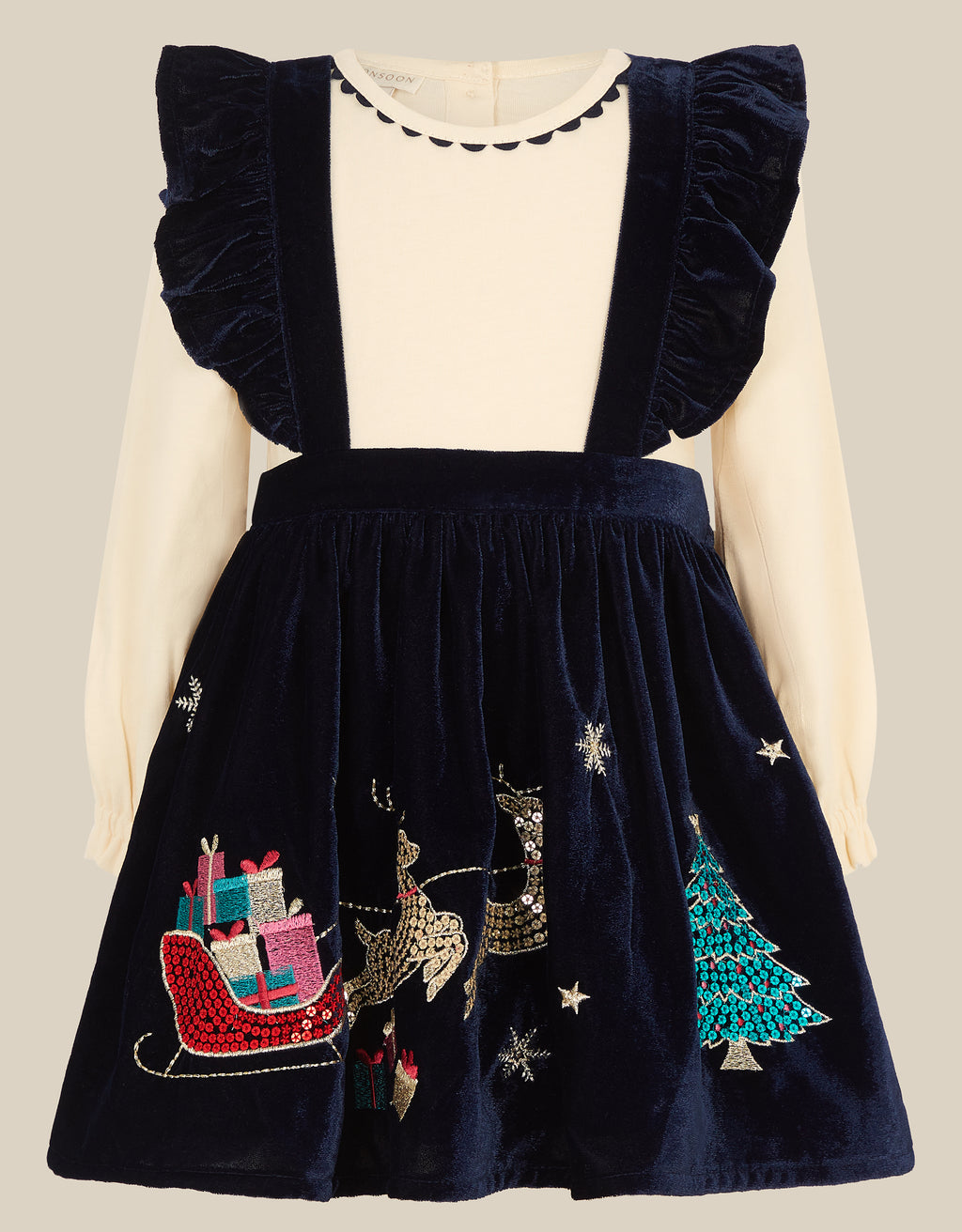 SET - XMAS NAVY SEQN PINY & TOP