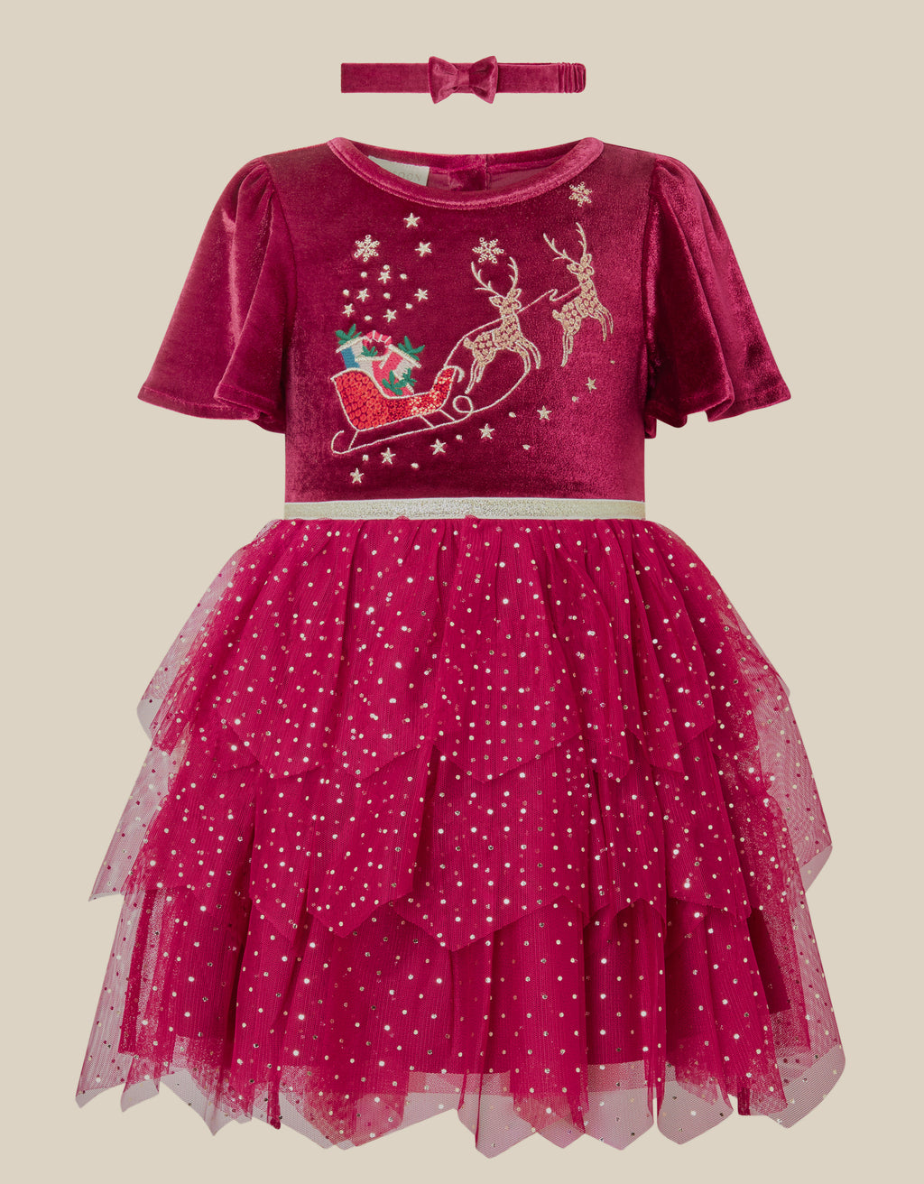 SET HALJINA I TRAKA ZA KOSU - BBY REINDER DRES & HEDBND