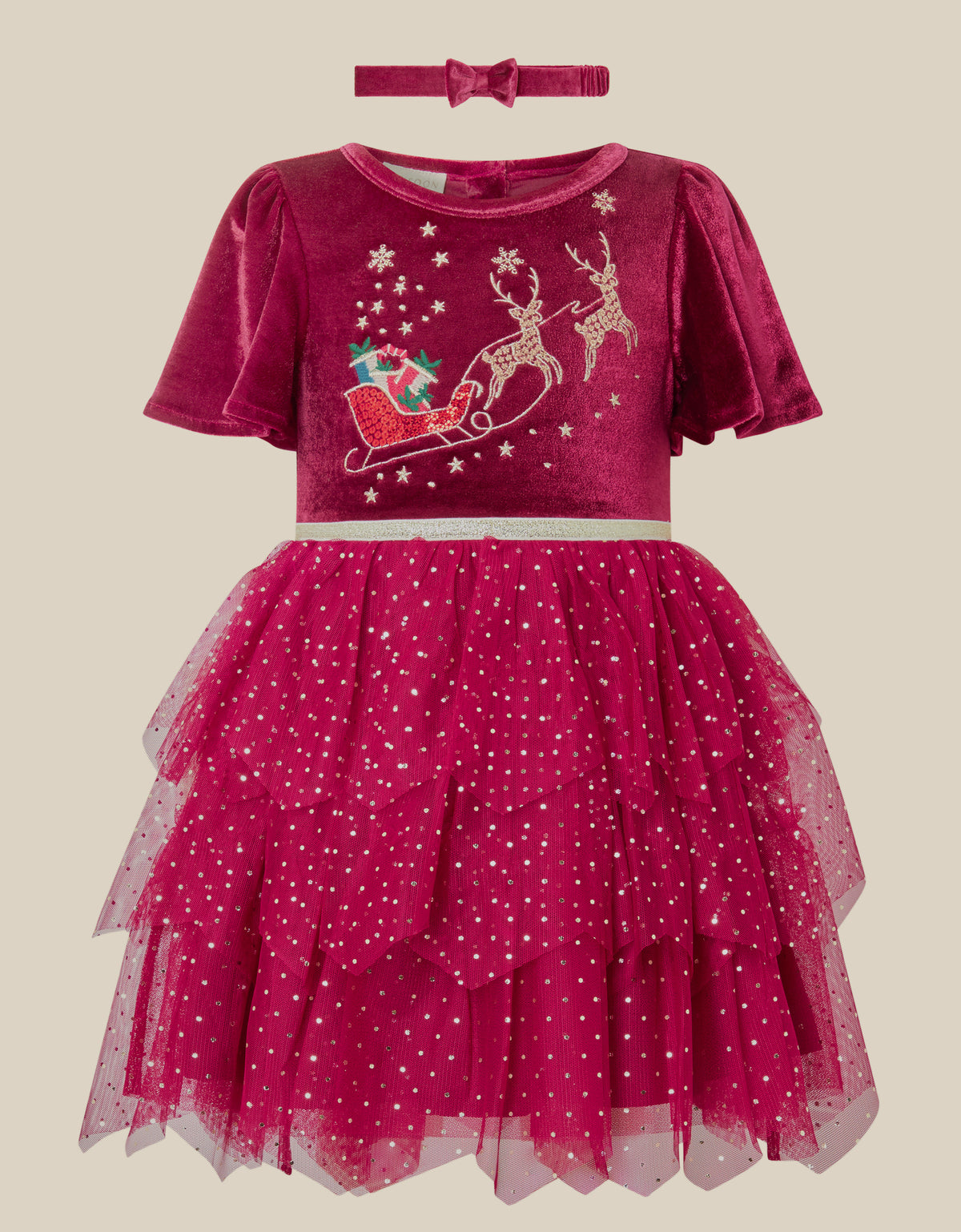 SET HALJINA I TRAKA ZA KOSU - BBY REINDER DRES & HEDBND