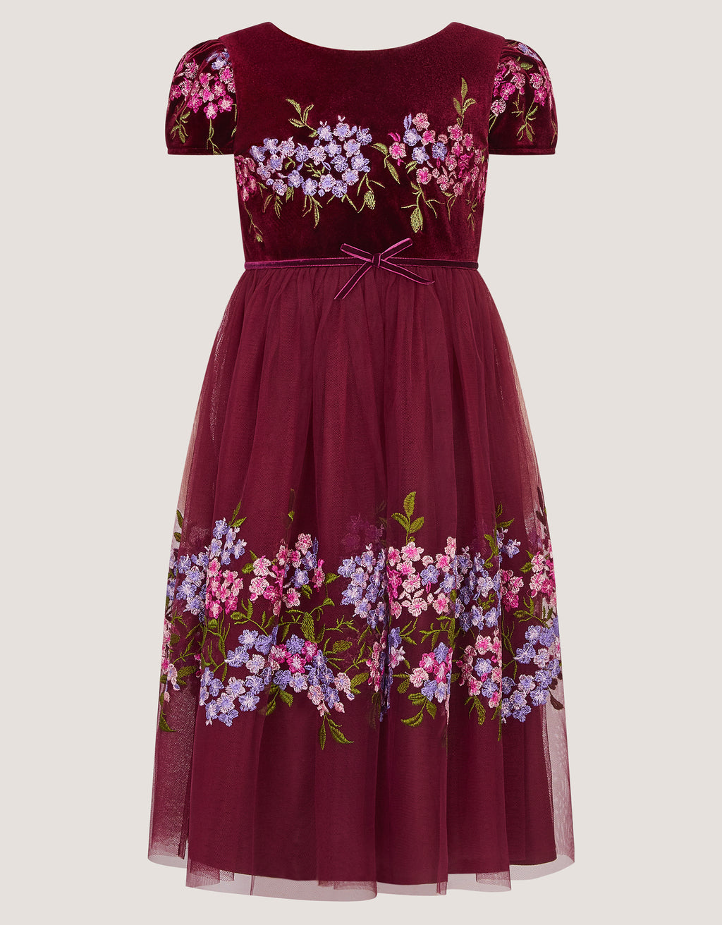 HALJINA - RUBY EMB VELVET FLORAL DR