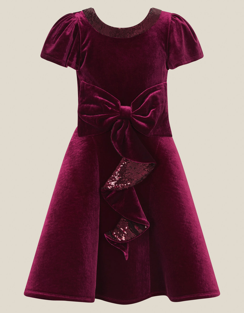 HALJINA - GENEVIEVE VELVT BOW DRESS