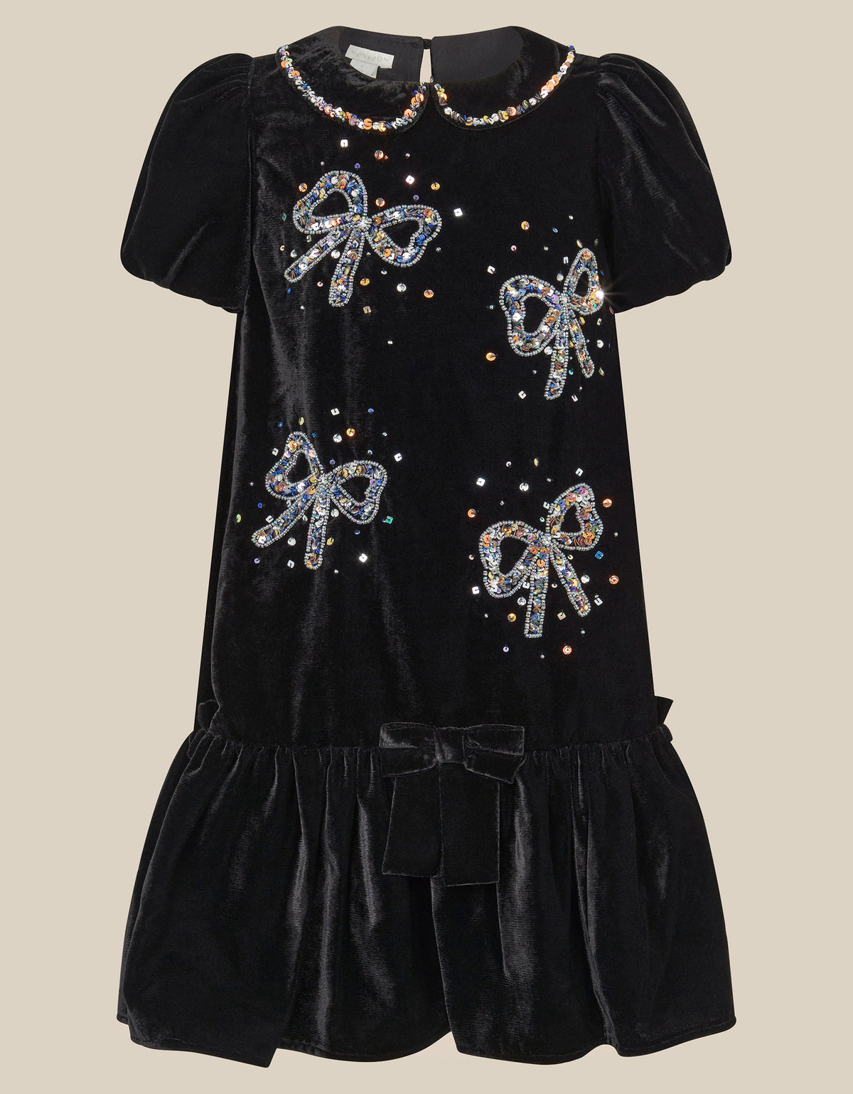 HALJINA - MARA BOW VLVT SWING DRESS