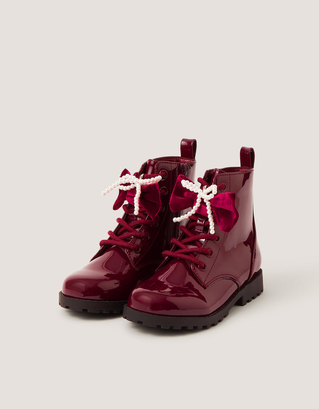 ČIZME - LACE UP BURGUNDY BTS BOOT