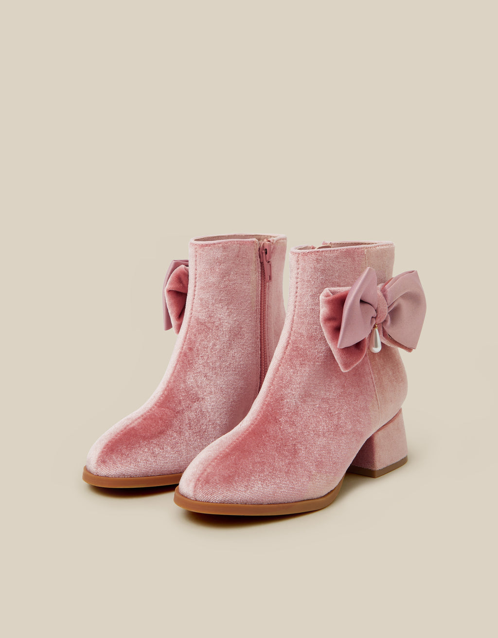 CIZME - PINK VELVET BOW PRTY BOOT