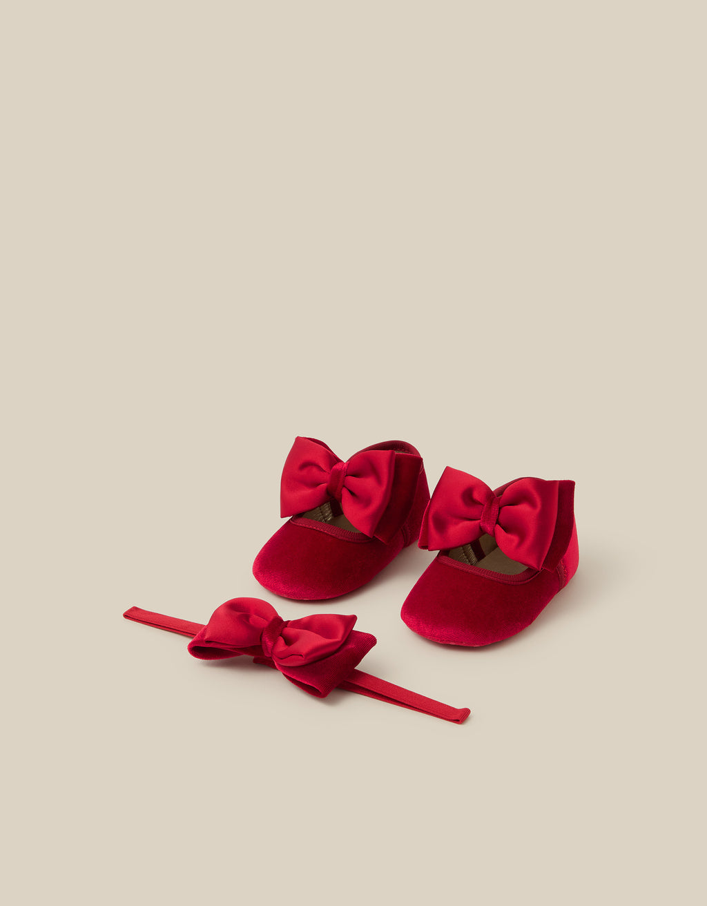 SET CIPELE I TRAKA ZA KOSU - BBY RED VLVT BTIE&BNDO