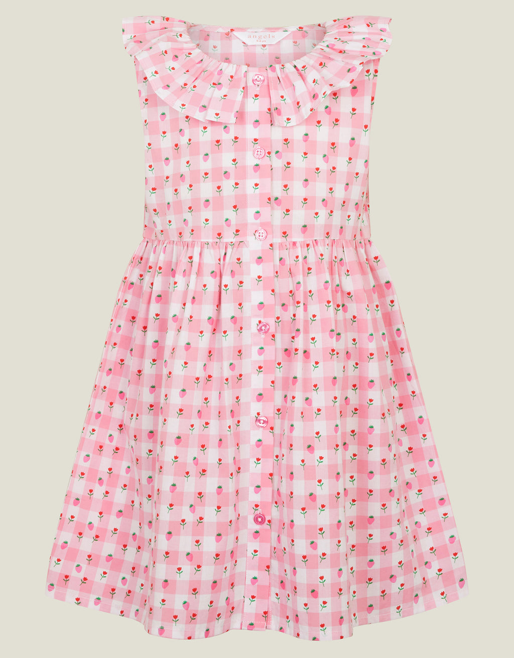 HALJINA - CHECK STRAWBERRY DRESS