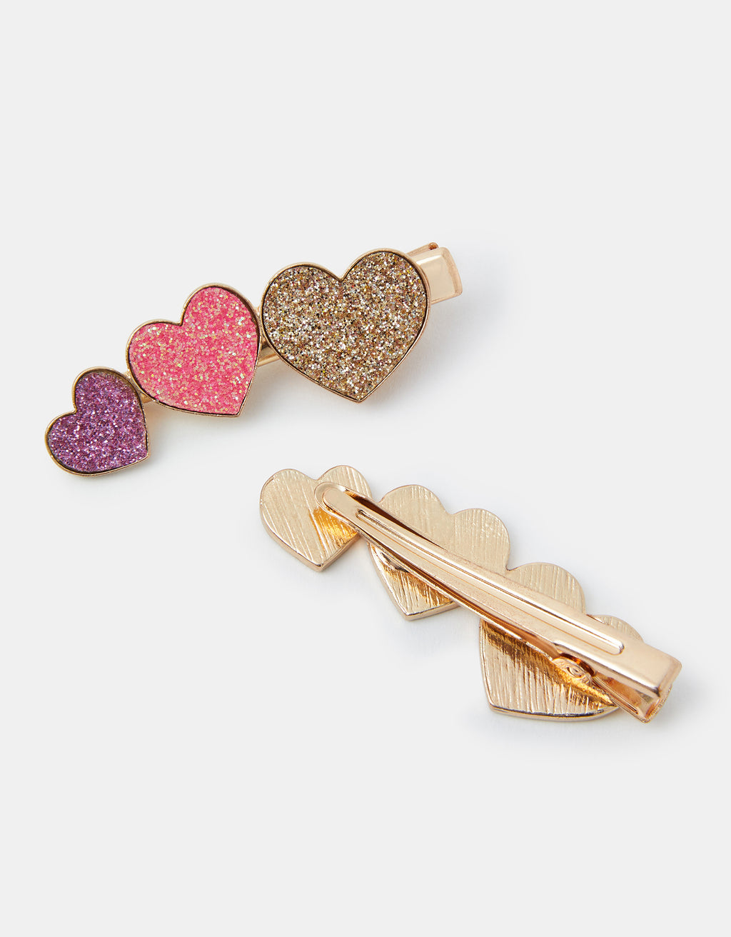 SET ŠNALA - GLITTER HEART CLIPS