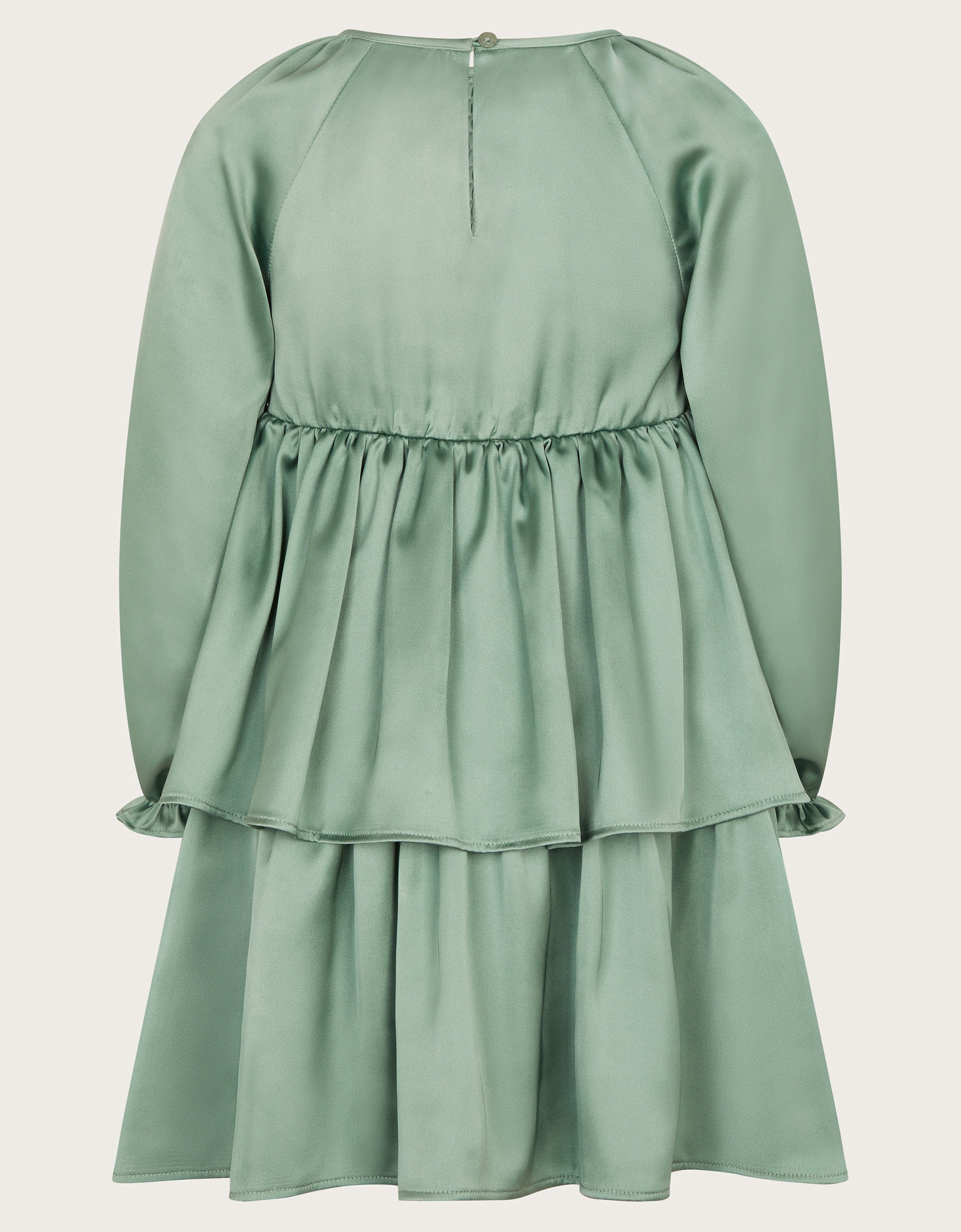 HALJINA - TIERED SATIN SMOCK DRESS
